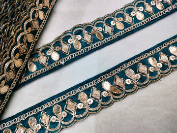 Blue Fancy Embellished Trim