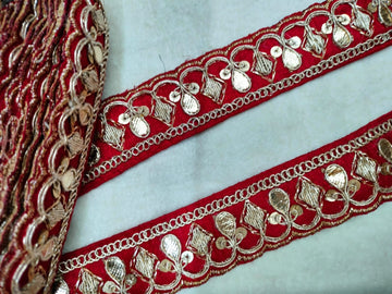 Red Fancy Embellished Trim