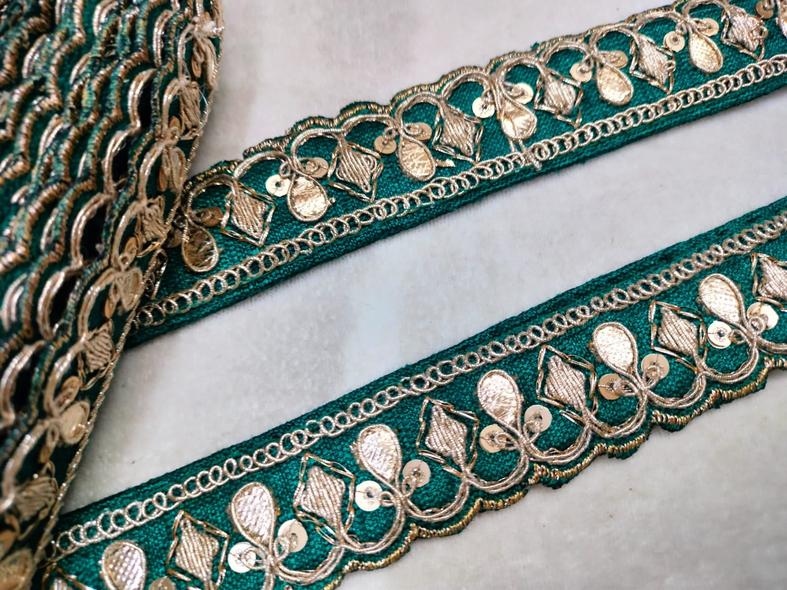 Rama Green Fancy Embellished Trim