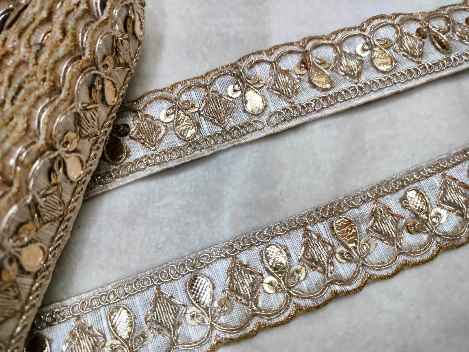 White Fancy Embellished Trim