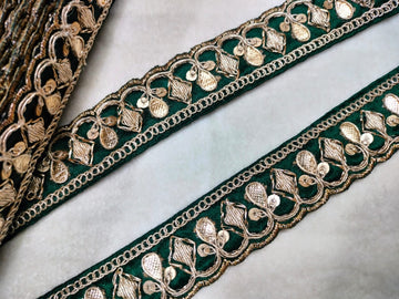 Dark Green Fancy Embellished Trim