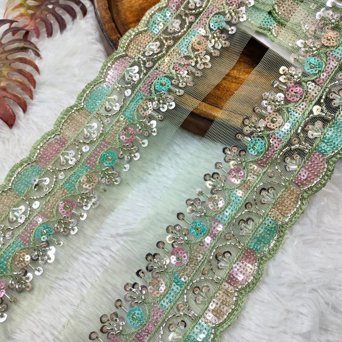 Multicolor Sequin Embellished Trim