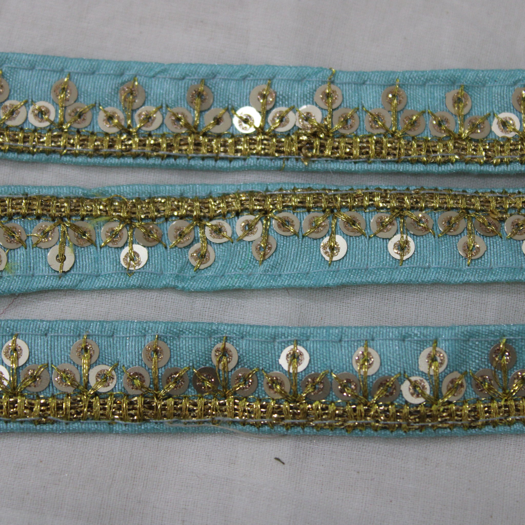 Blue Embellished Sequin Trim