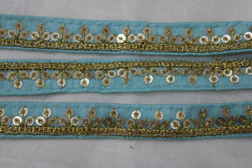 Blue Embellished Sequin Trim