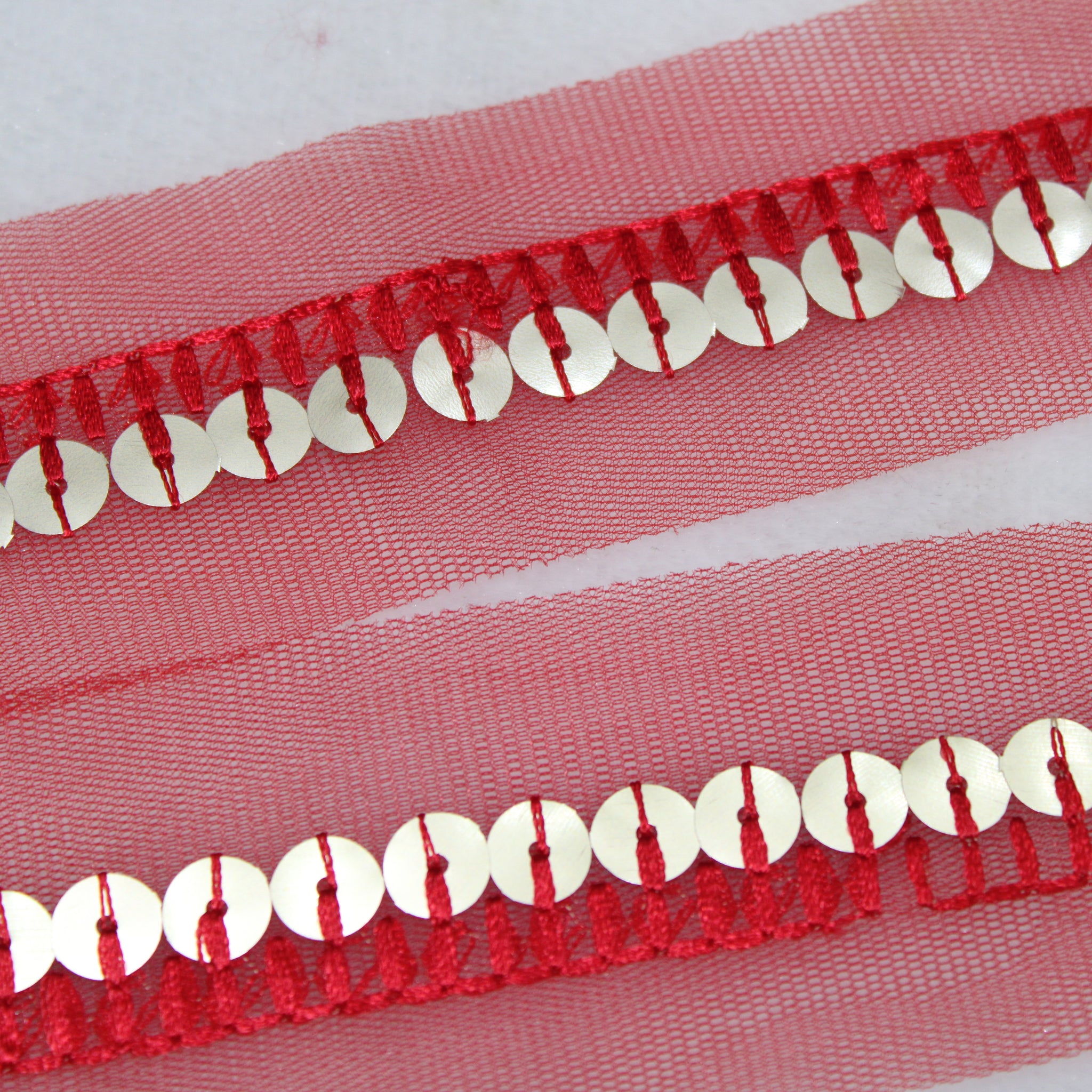 Red Thread And Sequin Trim