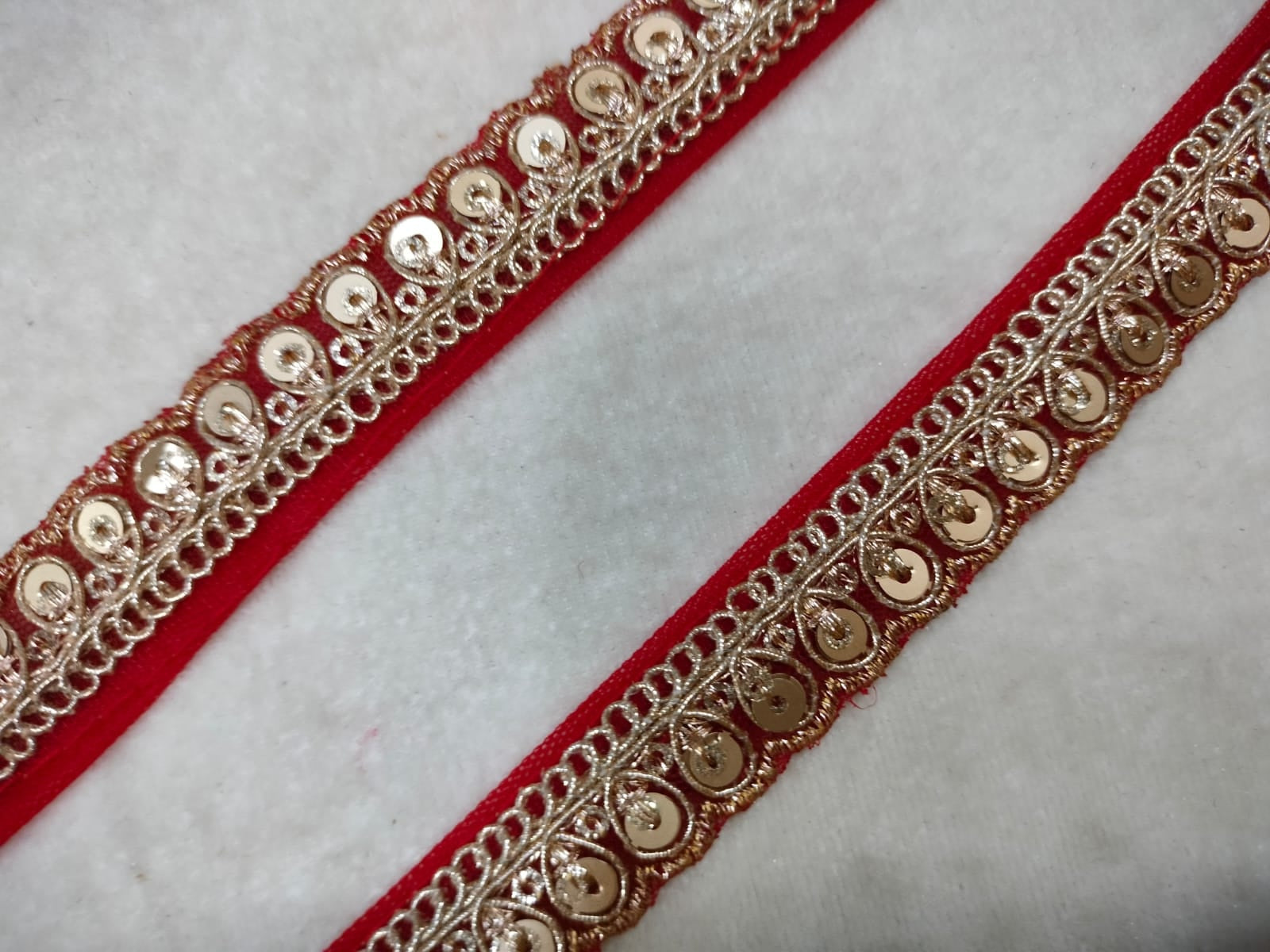 Red Fancy Embellished Trim