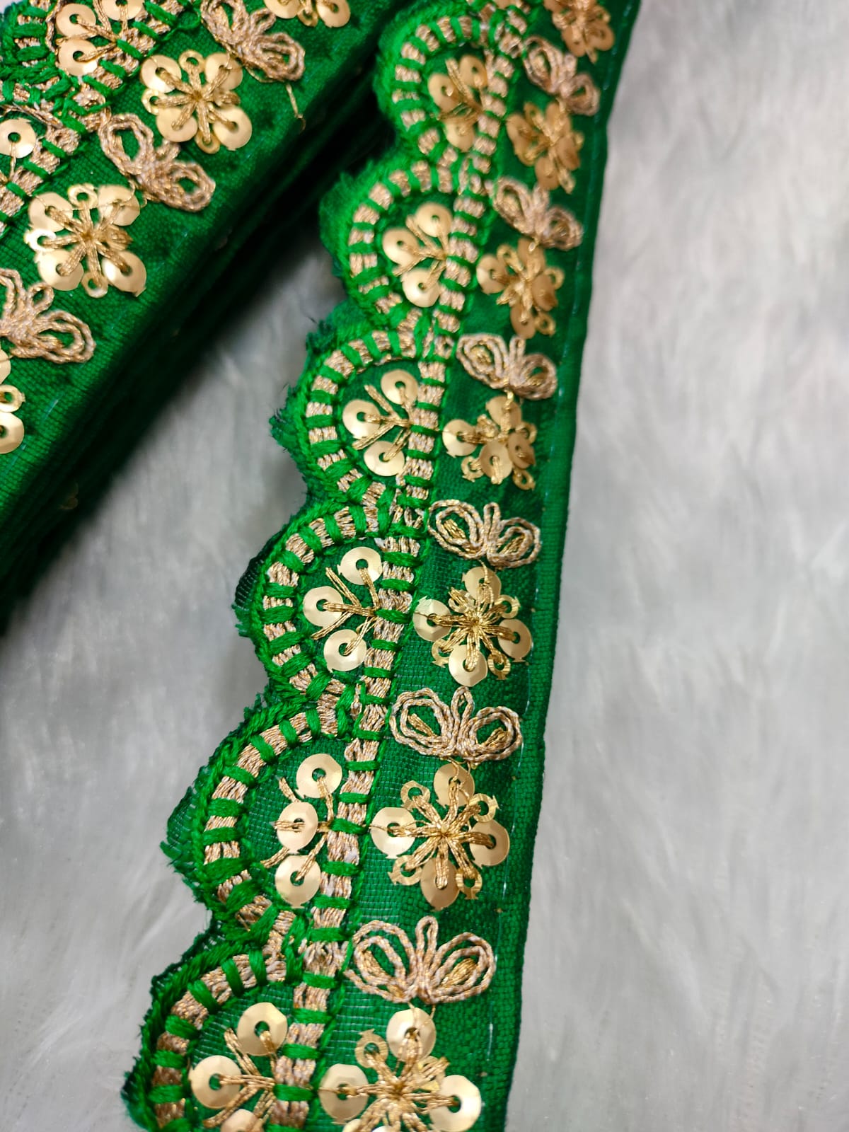 Green Fancy Embellished Trim