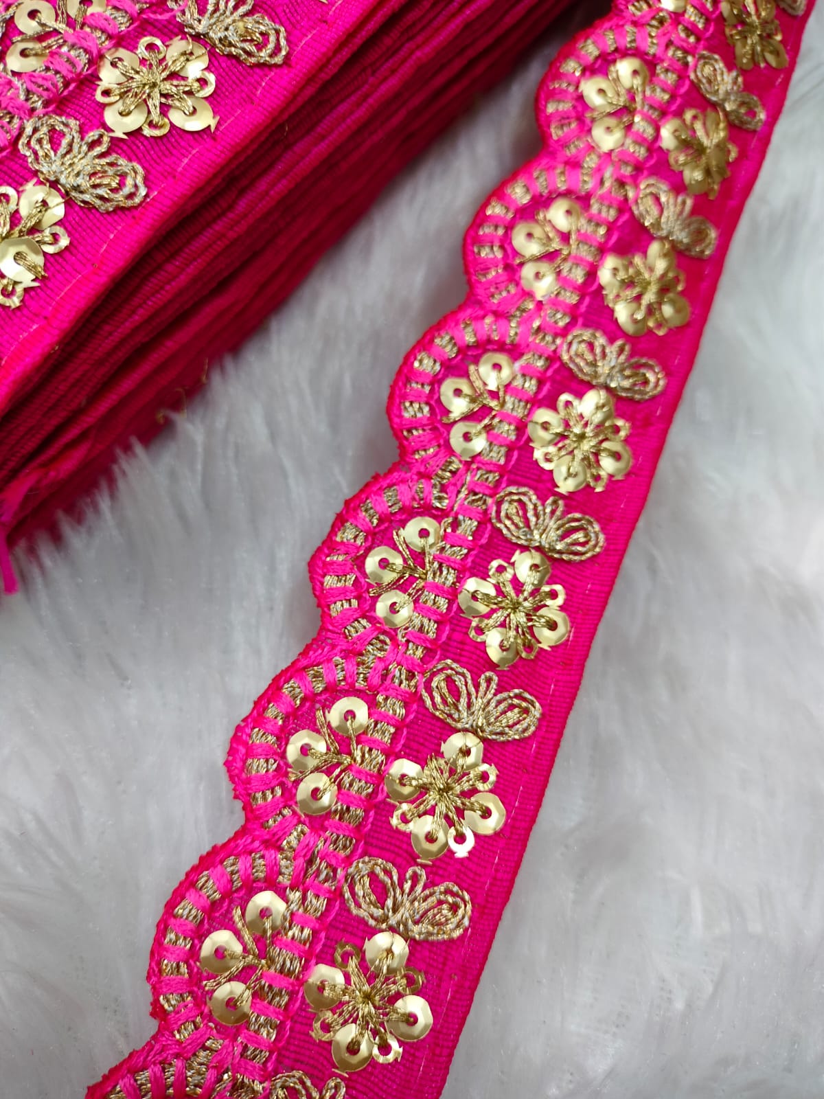 Pink Fancy Embellished Trim