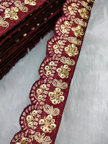 Maroon Fancy Embellished Trim