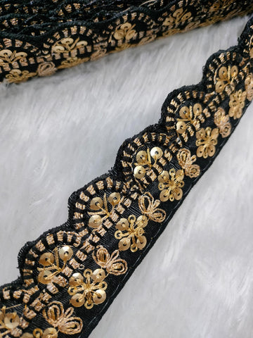 Black Fancy Embellished Trim