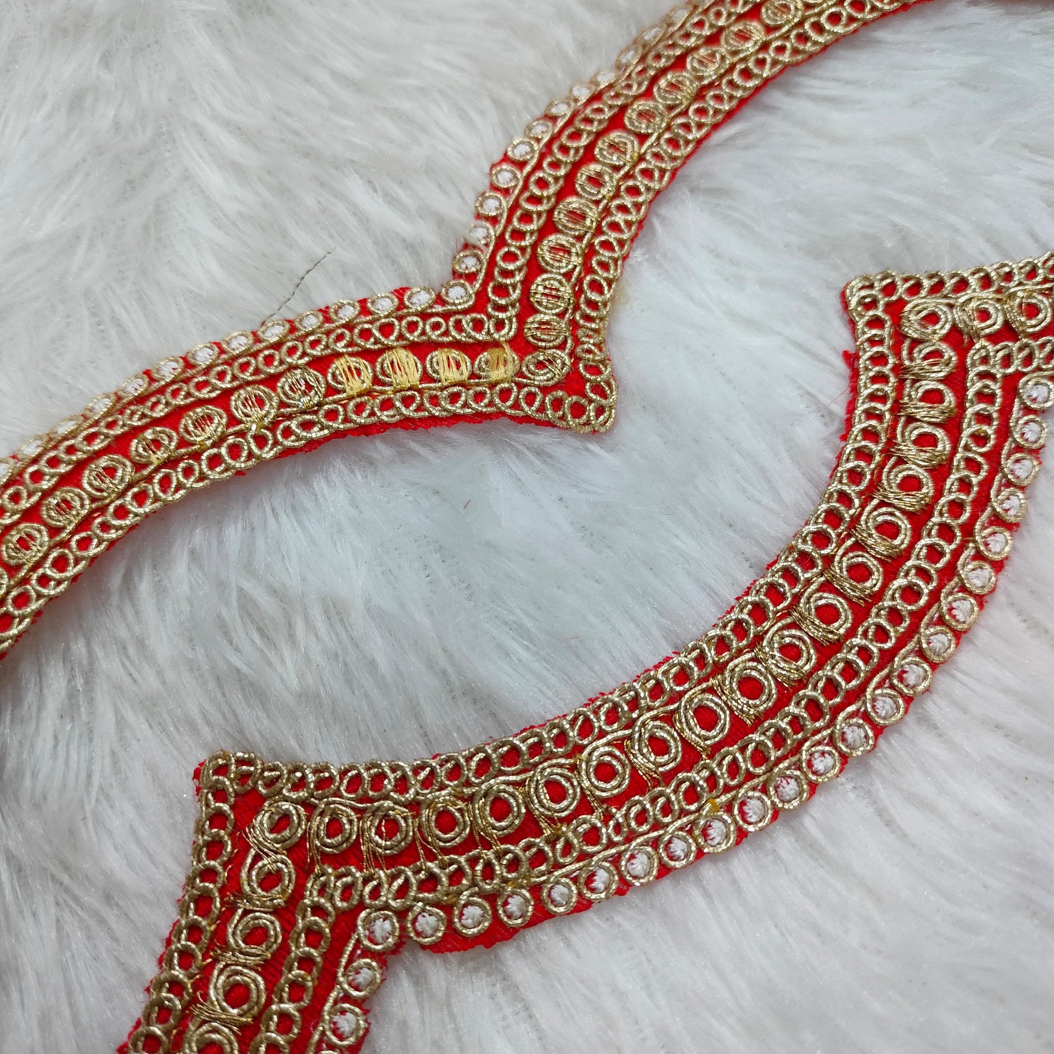 Red Fancy Embellished Trim