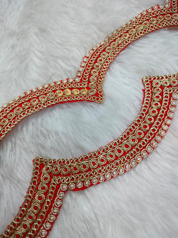 Red Fancy Embellished Trim