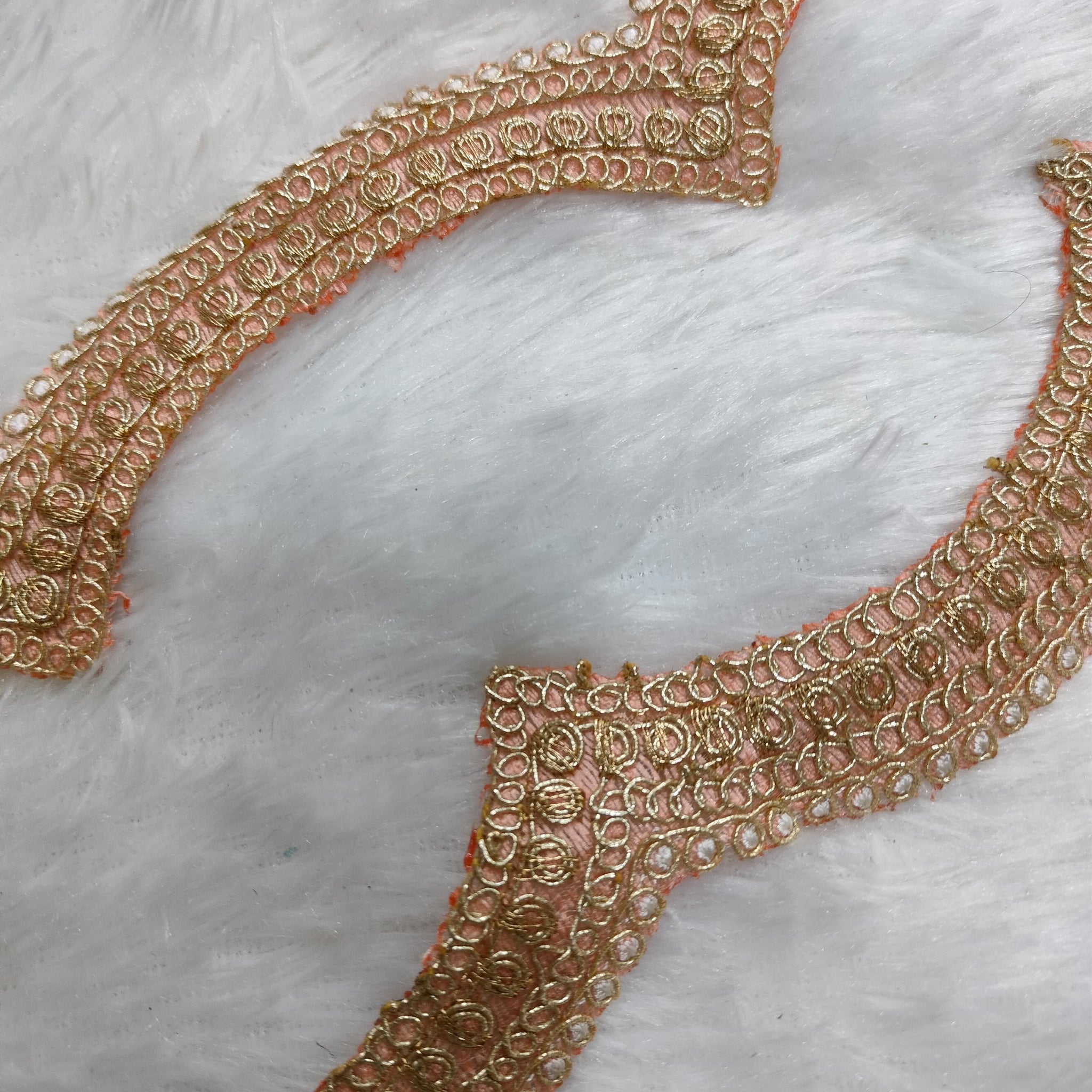 Peach Fancy Embellished Trim