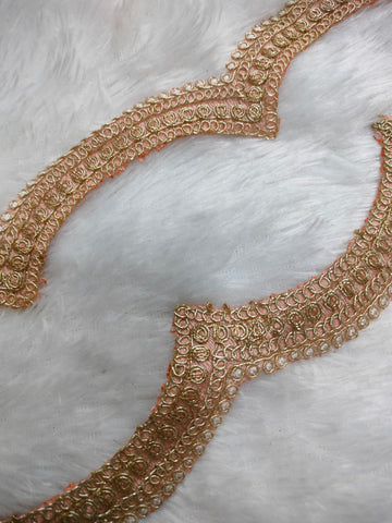 Peach Fancy Embellished Trim