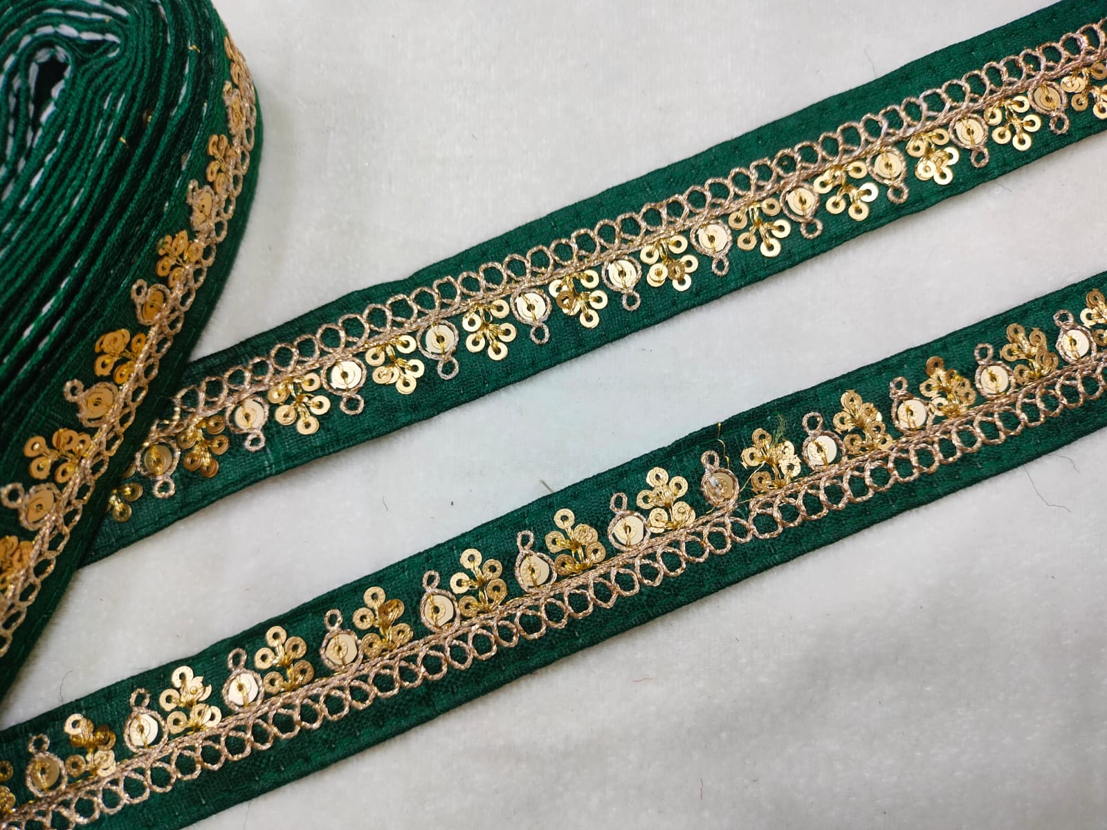 Dark Green Fancy Sequence Trim