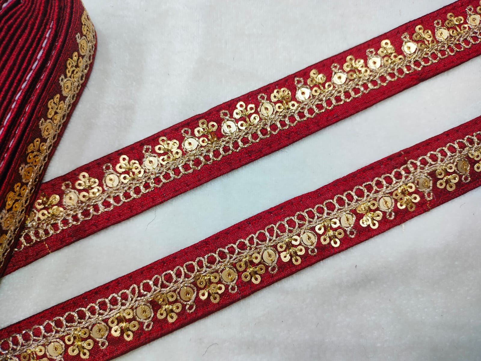 Red Fancy Sequence Trim