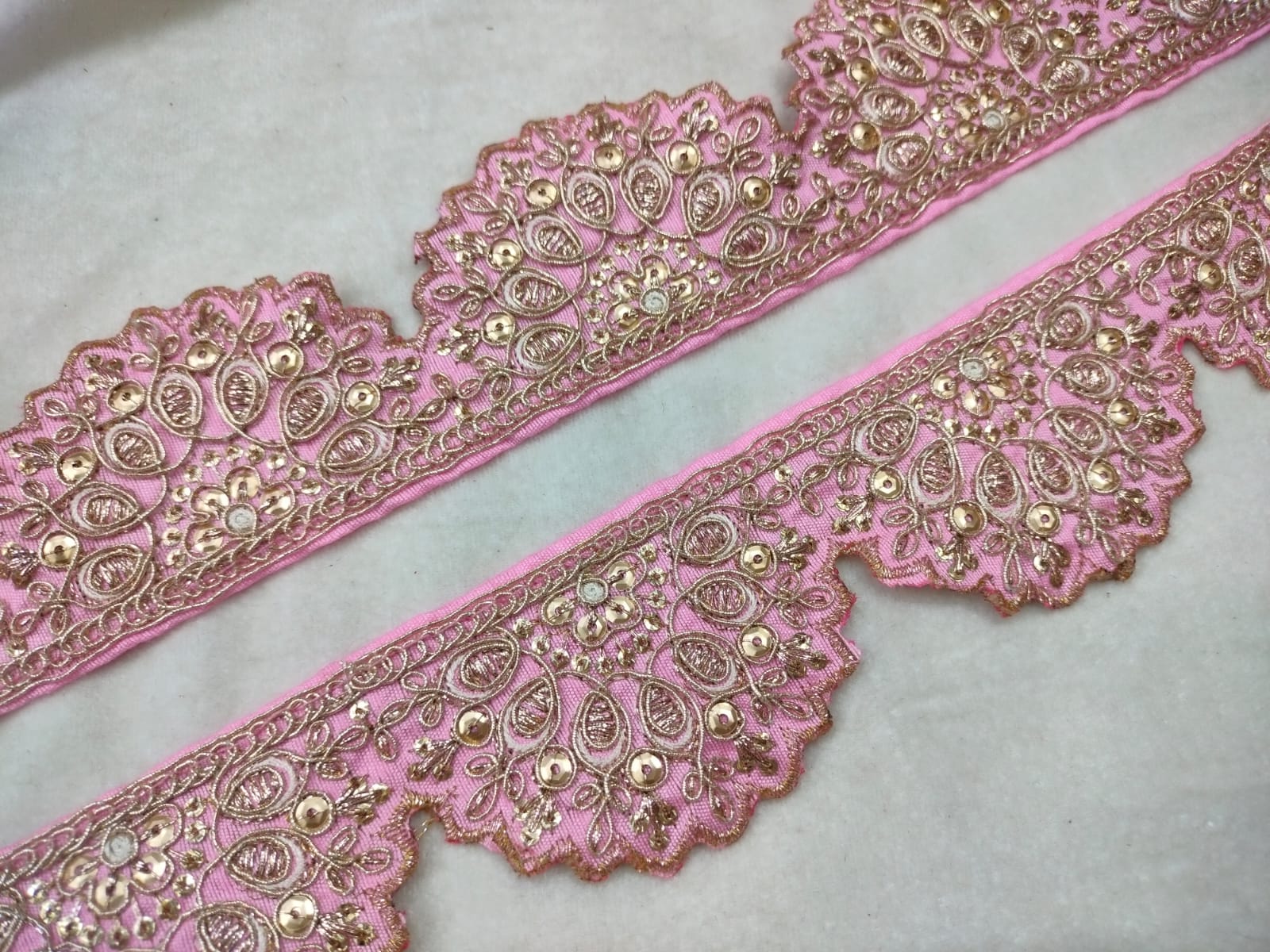 Light Pink Scalloped Fancy Zari Trim