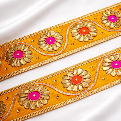 Floral Gota Patti Lace Trim Border for Bridal and Festive Wear hover image
