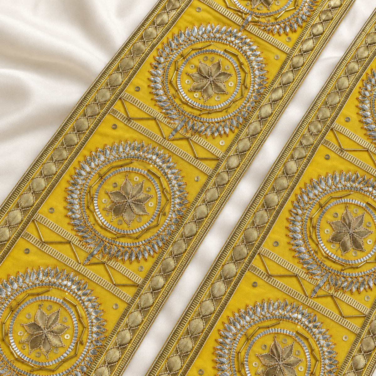 Wide Floral Medallion Gota Trim for Ethnic, Festive & Bridal Wear (Copy)