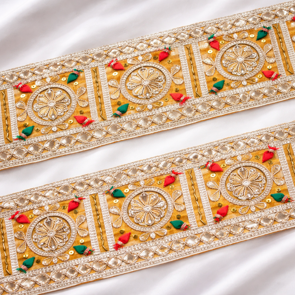 Multicolor Handcrafted Gota Trim