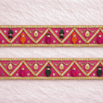 Pink Traditional Gota Patti Trim