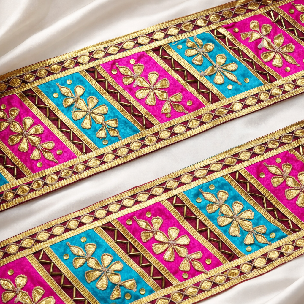 Multicolor Handcrafted Gota Trim