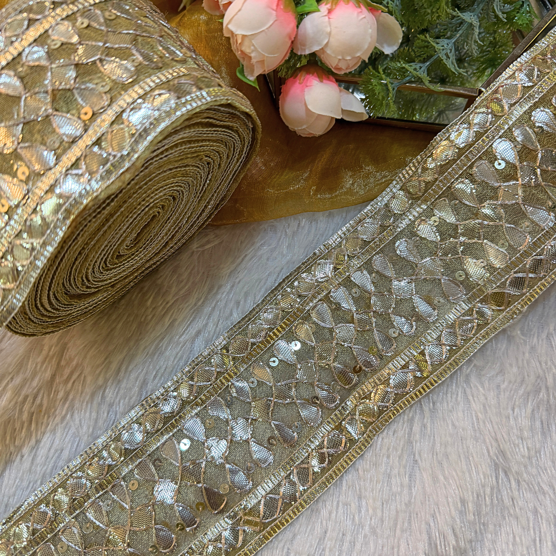 Gold Handcrafted Gota Patti Lace