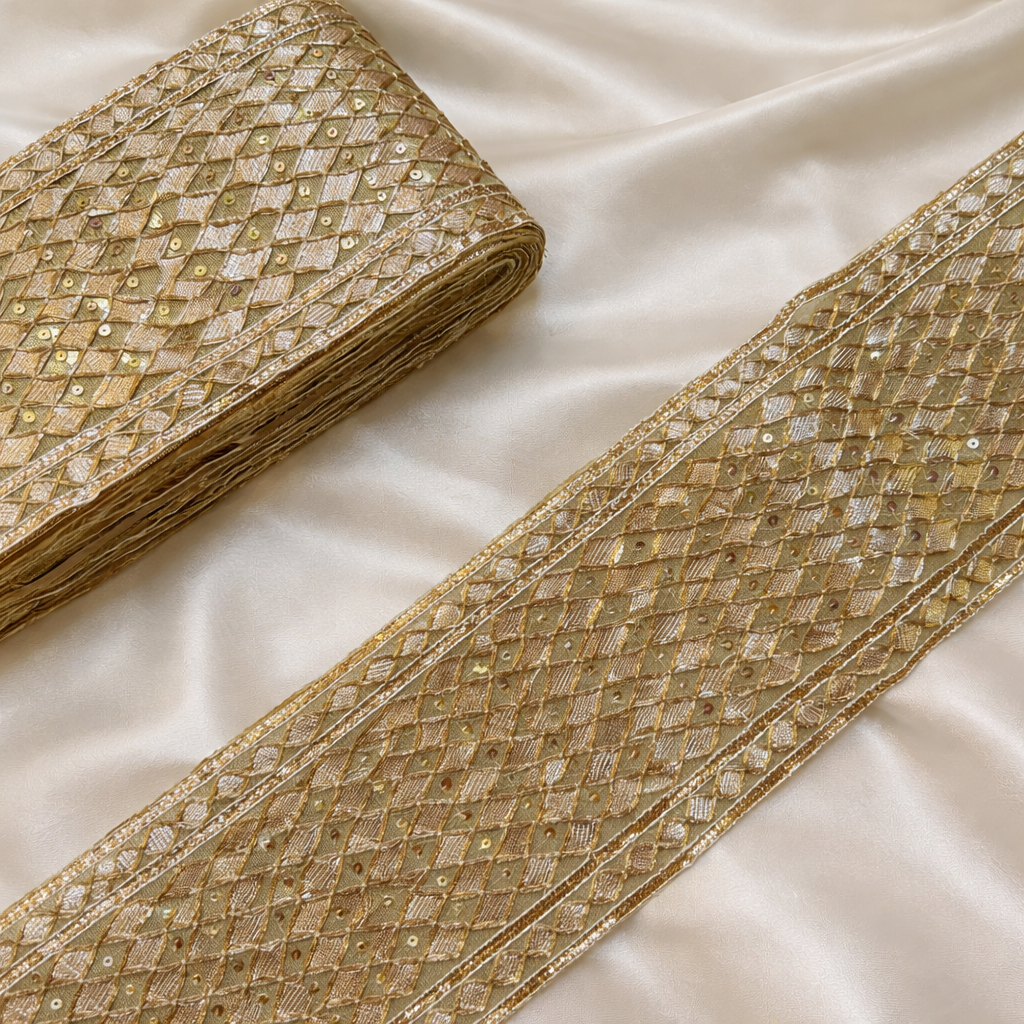 Golden Zari Elegance Gota Trim (3 Meter)