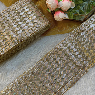 Golden Zari Elegance Gota Trim