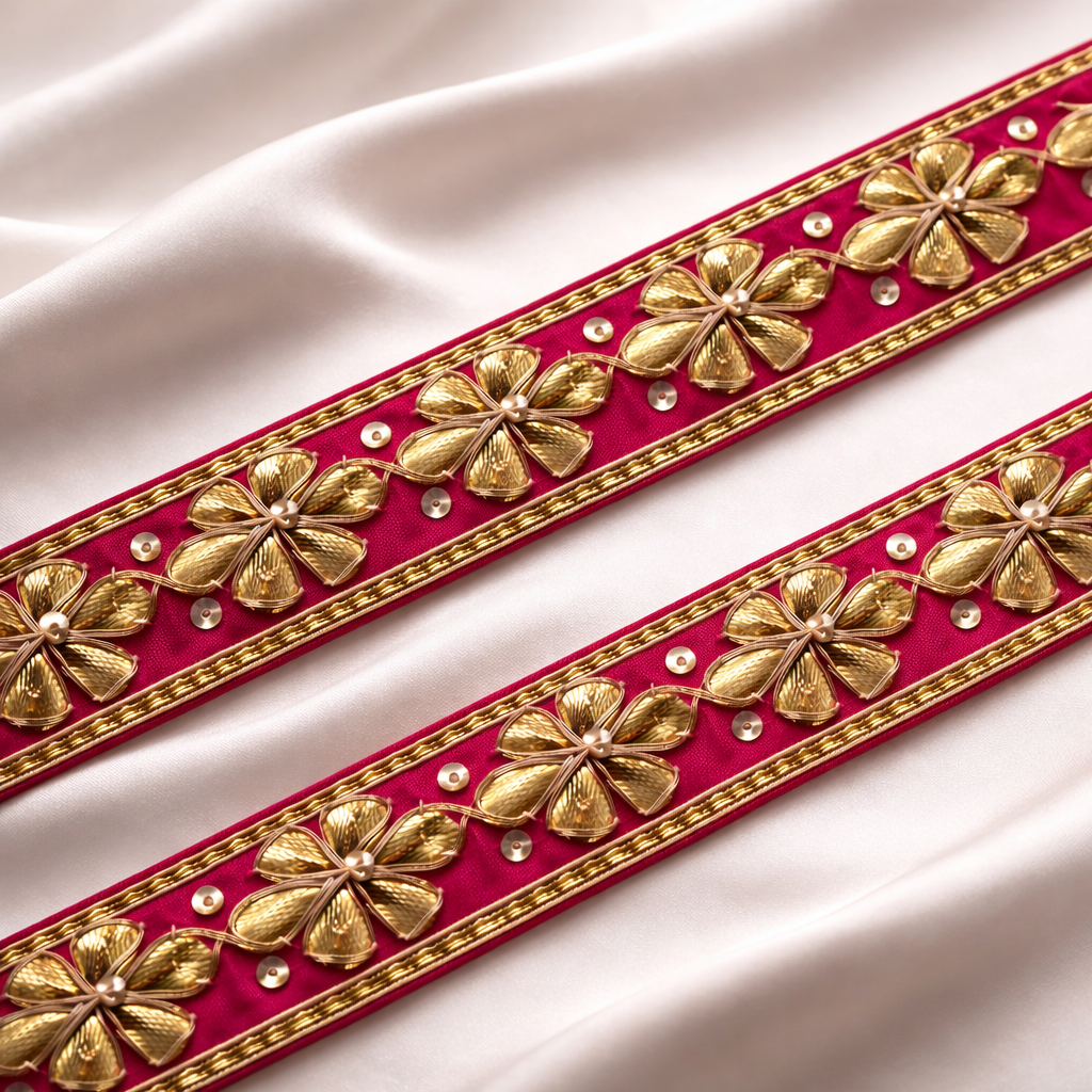 Floral Gota Patti Lace Border