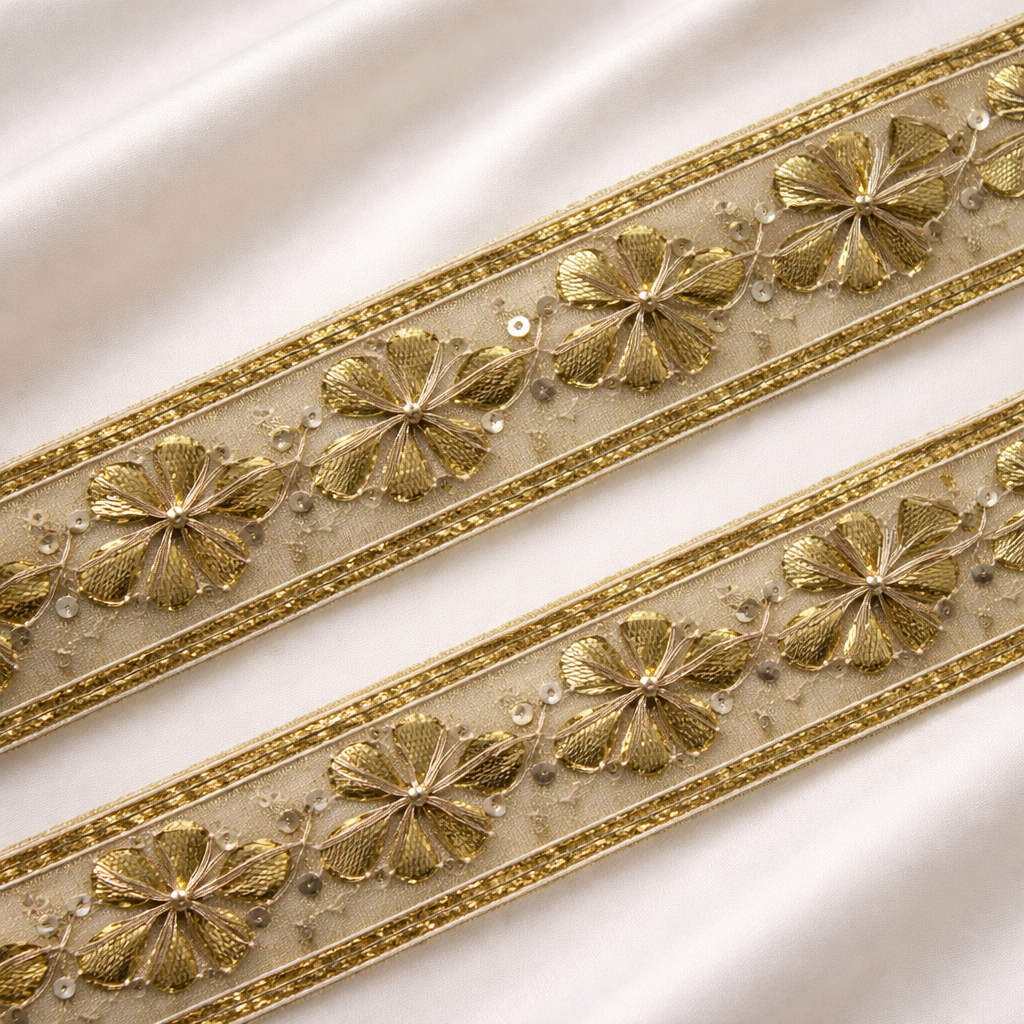 Floral Gota Patti Lace Border