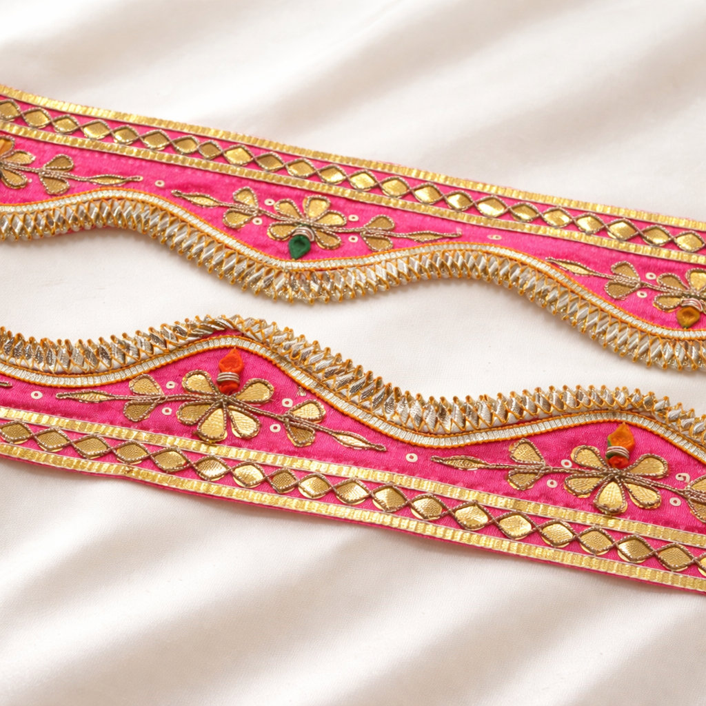 Multicolor Embroidered Gota Trim