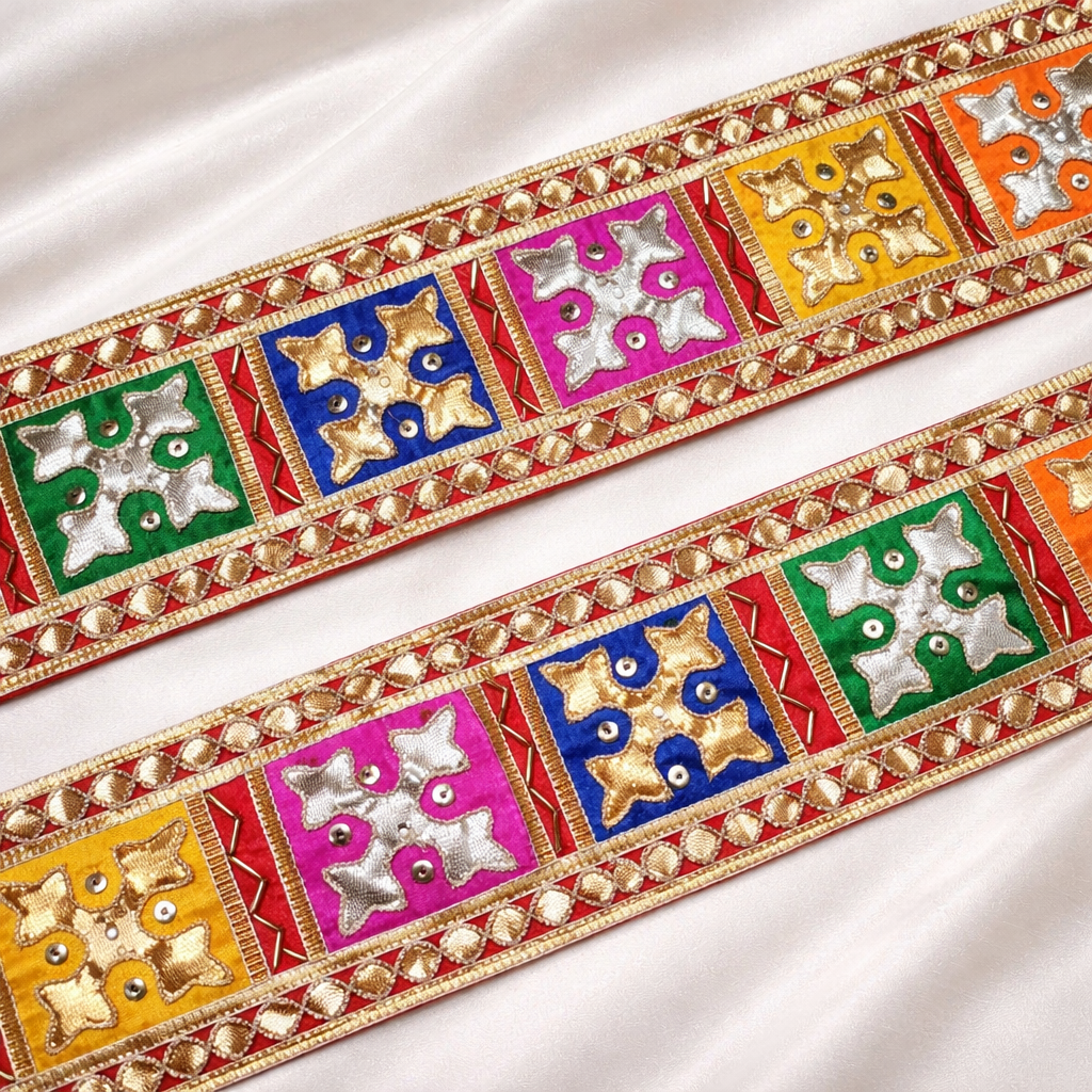 Multicolor Handcrafted Gota Lace