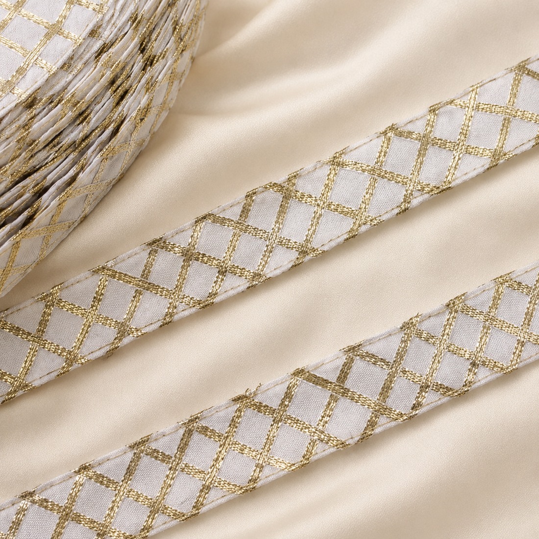 Geometric Lattice Gota Lace Trim Border for Ethnic & Designer Wear