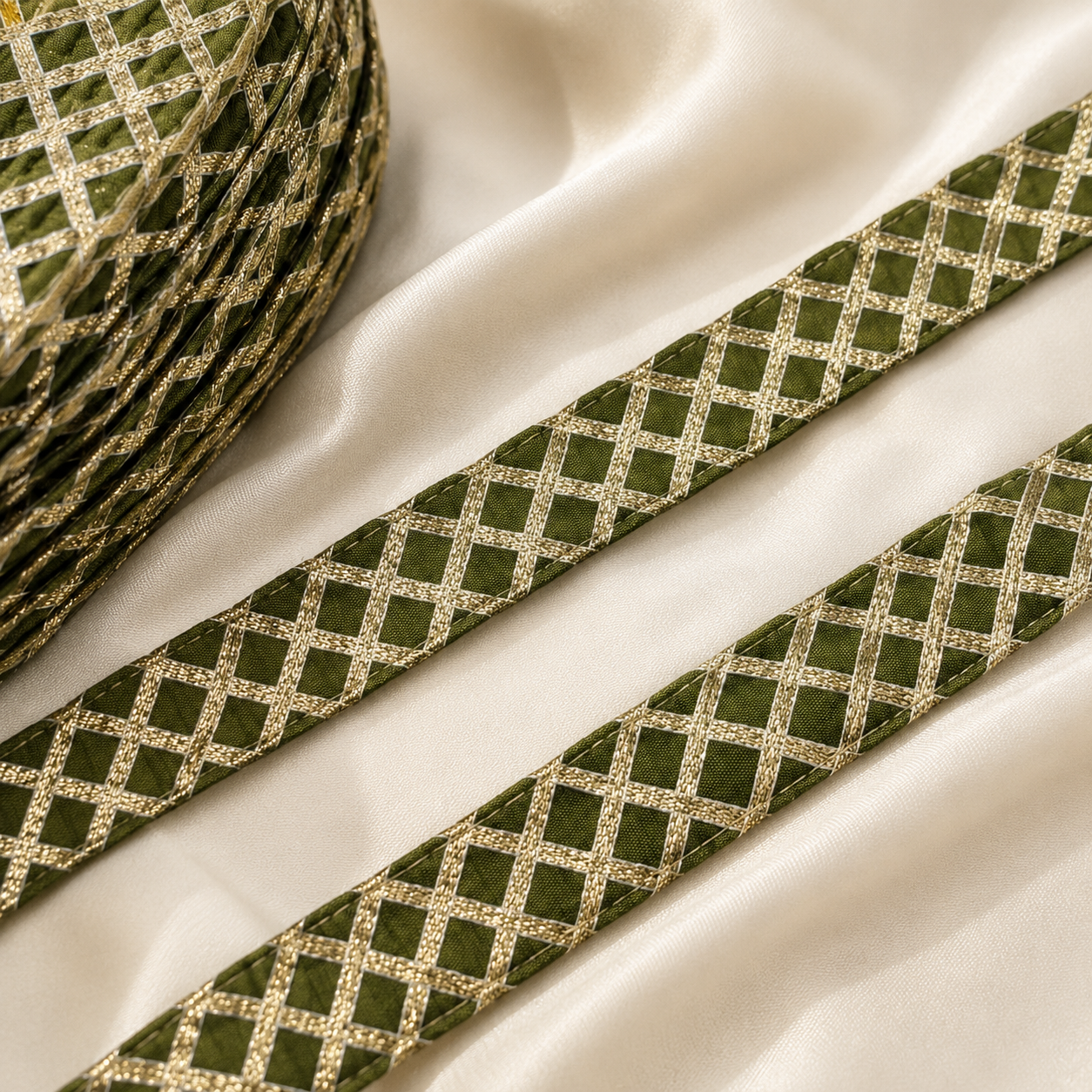 Geometric Lattice Gota Lace Trim Border for Ethnic & Designer Wear