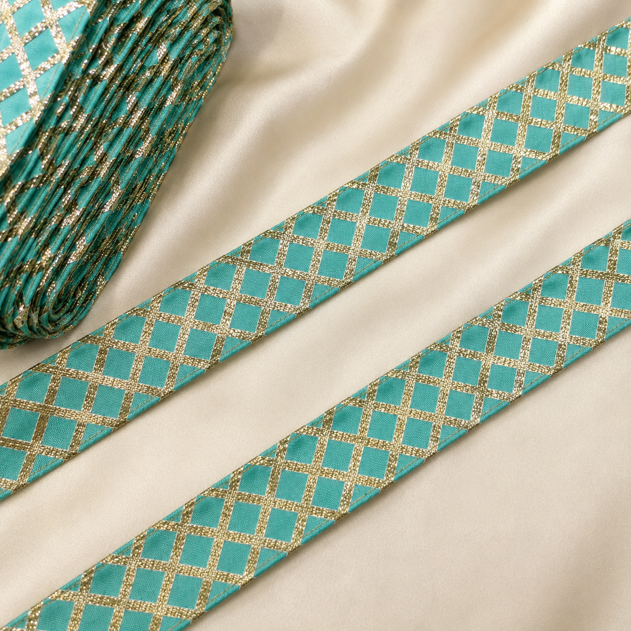Geometric Lattice Gota Lace Trim Border for Ethnic & Designer Wear