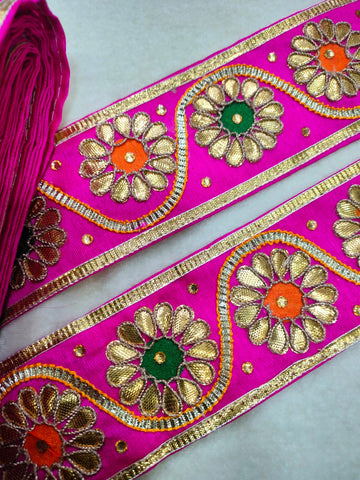 Pink Traditional Gota Work Lace