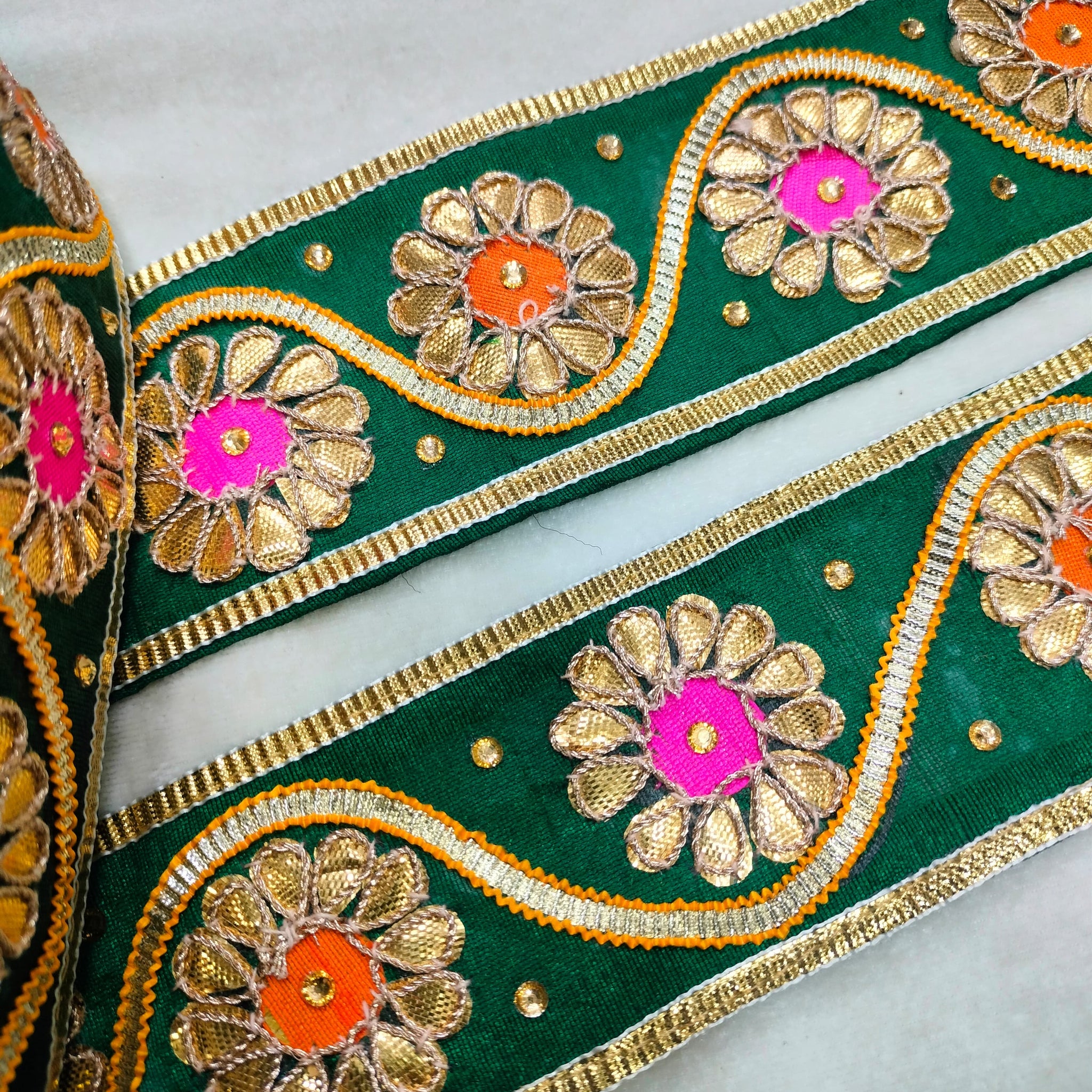 Green Traditional Gota Work Lace