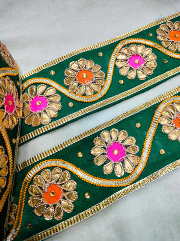 Green Traditional Gota Work Lace