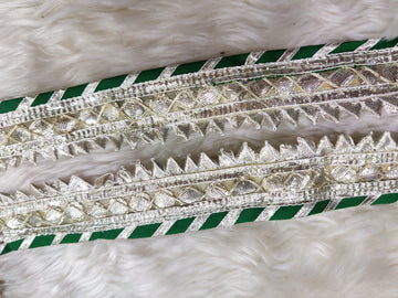 Green Gota Lehariya Work Lace