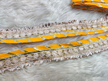 Yellow Gota Lehariya Work Lace