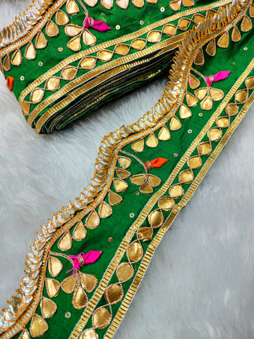 Green  Embellished Handwork Trim