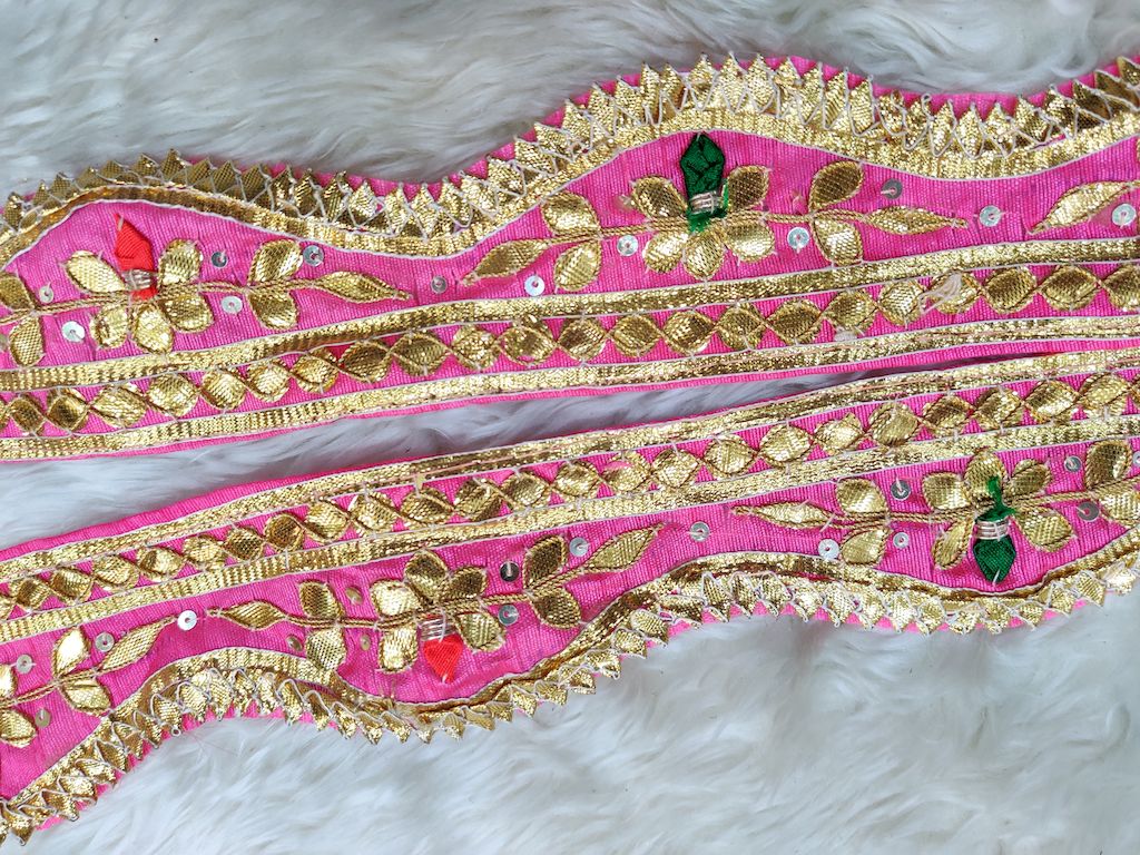 Pink Gota Embellished Handwork Trim