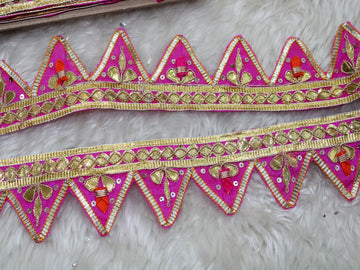 Pink Traditional Gota Trim