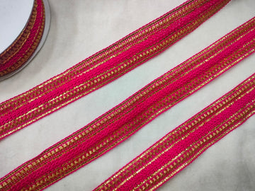 Dark Pink Fancy Zari Trim