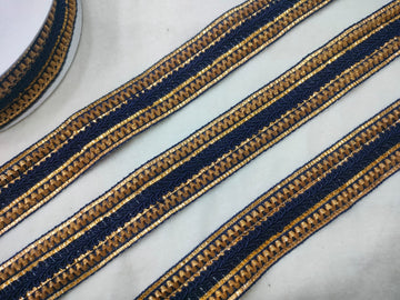 Navy Blue Fancy Zari Trim