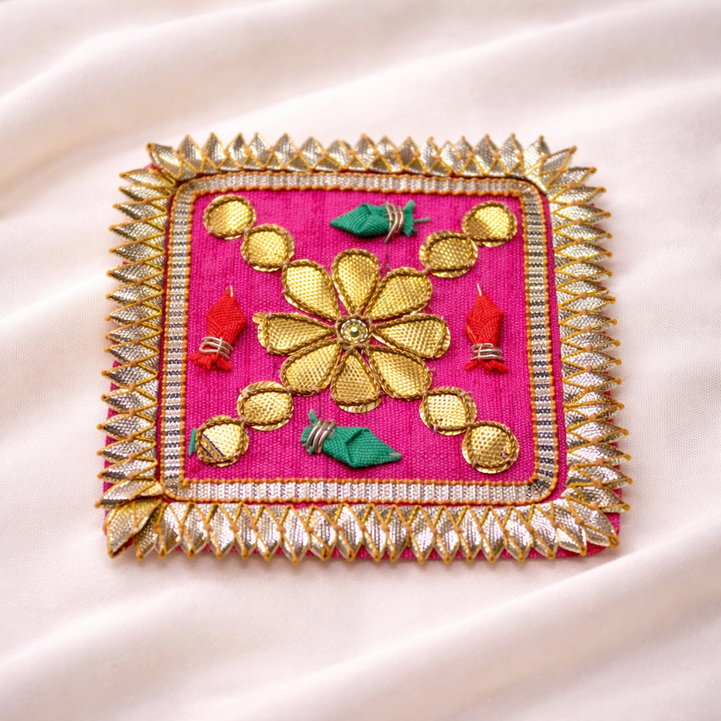 Embellished Square Gota Patti Patch (12 Pieces)