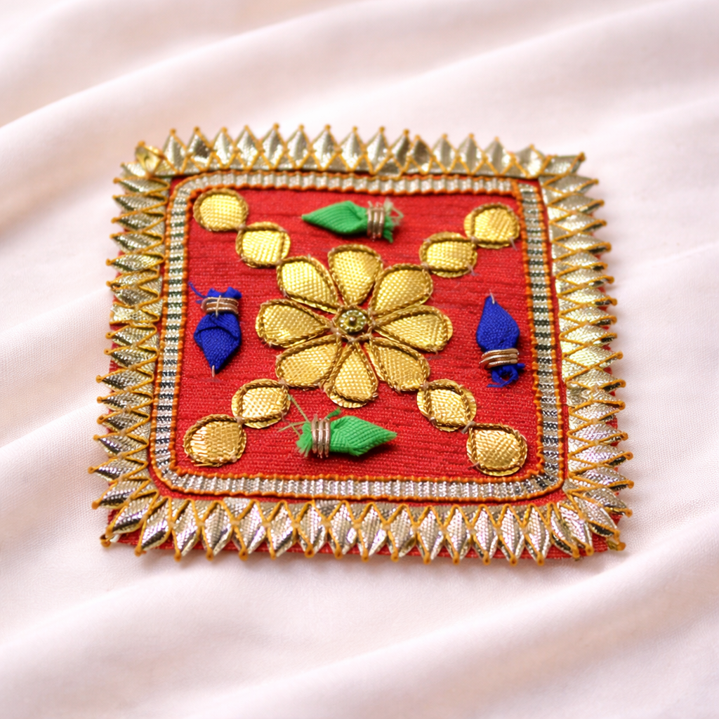 Embellished Square Gota Patti Patch (12 Pieces)