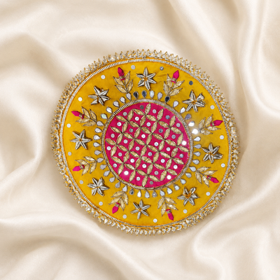 Circular Floral Gota Work Embellished Patch for Festive & Designer Wear hover