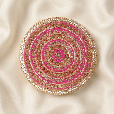 Circular Gota Work Embellished Patch with Geometric & Floral Detailing hover